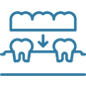 Dental crown icon showing two teeth with a crown symbol above them.